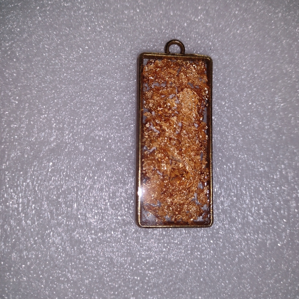 (RESERVED) Jesus Handmade Pendant With Gold Leaf - Picture 5 of 8